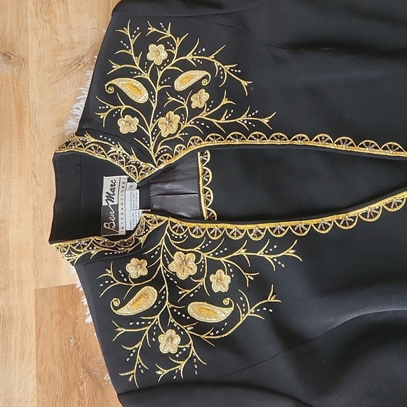 Vintage Ben Marc Int'l Embroidered Embellished Suit Blazer Size 18 - Picture 14 of 15